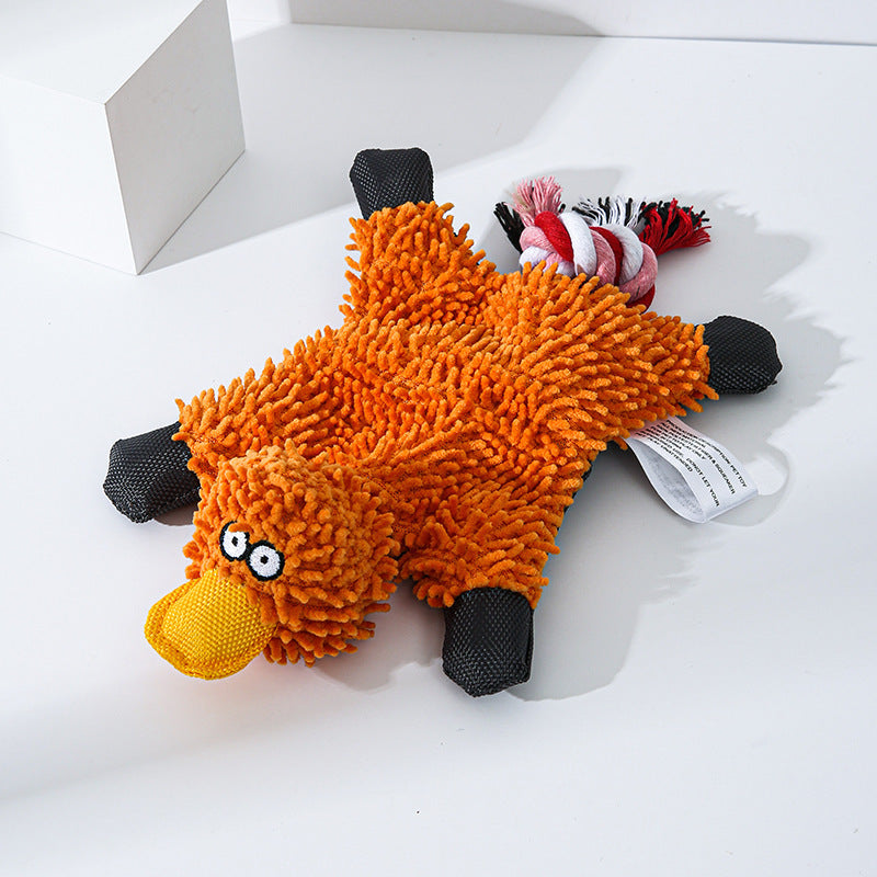 Fluff & Fun: Mop Plush Duck Pet Toy for Dogs – The Ultimate Playtime Companion!